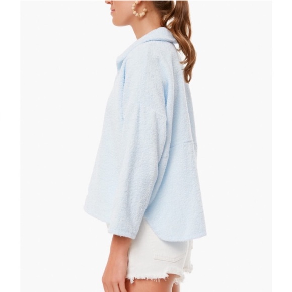 Tuckernuck Pomander Place Terry Cotton Collared Light Blue Pullover NWT Size XS - Picture 4 of 12